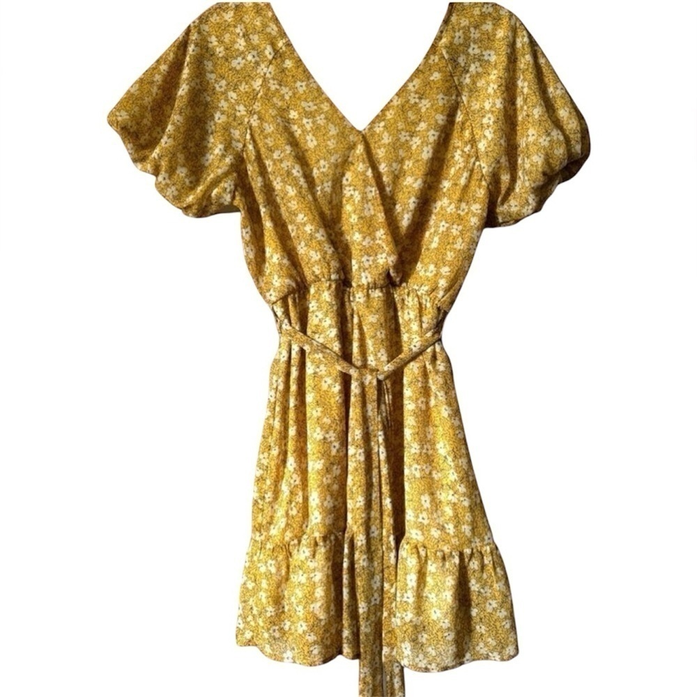 HEATHERLY women’s yellow floral print flowy dress